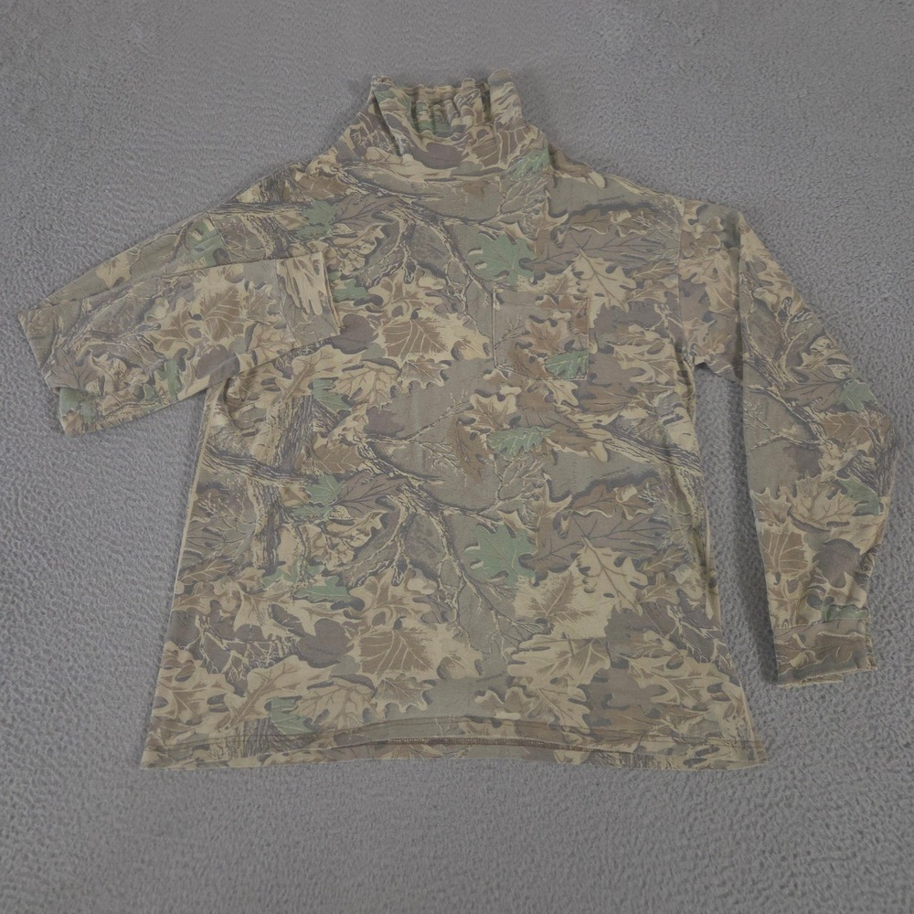VINTAGE Sasquatch Shirt Mens XL Advantage Timber Camo Turtleneck Pocket Wood 90s